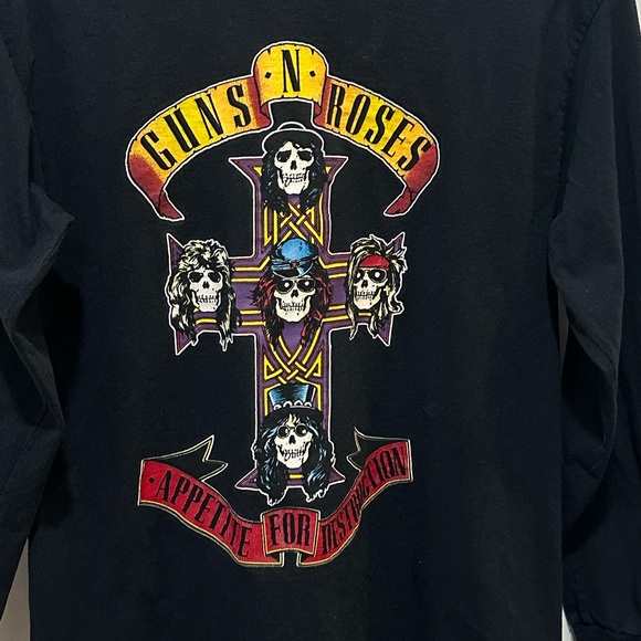 Guns n Roses Appetite For Destruction Long Sleeve Cotton T-Shirt Black Medium - Picture 5 of 7